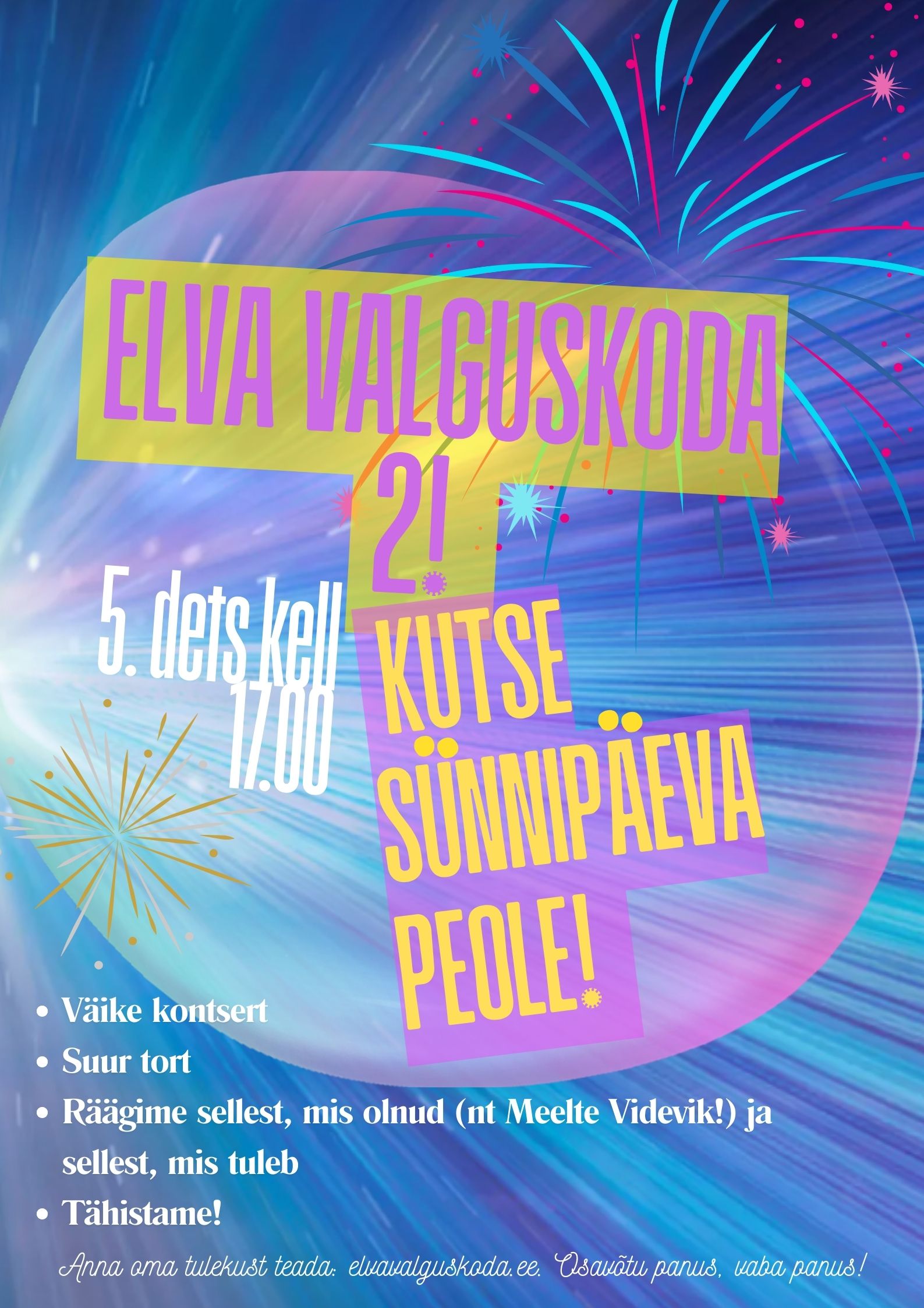 Elva Valguskoja sünnipäev 5. detsembril kell 17.00