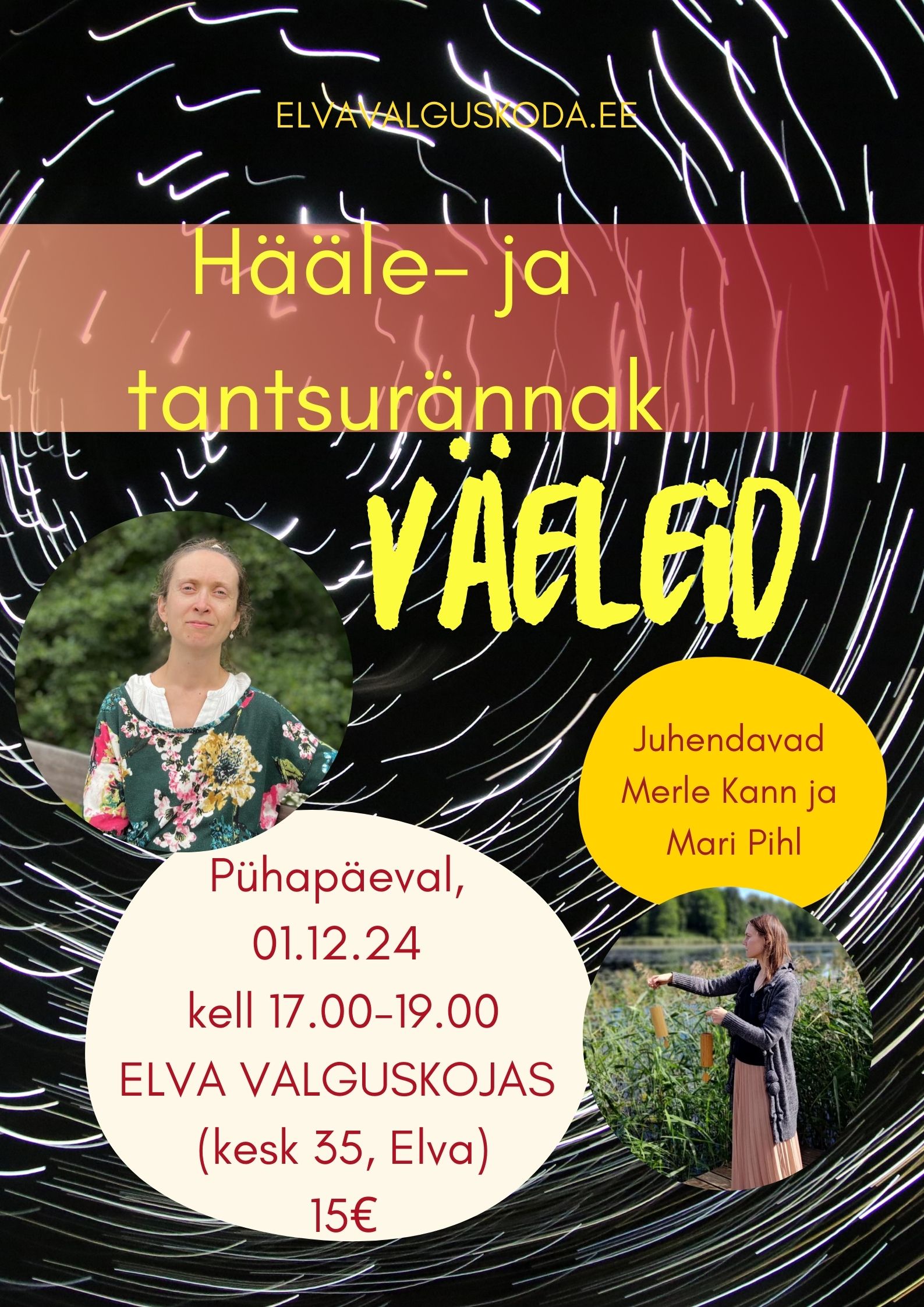 Hääle- ja tantsurännak Mari ja Merlega 1. detsembril kell 17.00